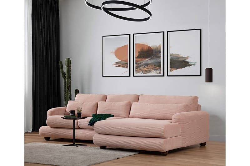 Soffa m. Divan Maddington 3-sits - Rosa - Möbler - Soffa - Divansoffa & schäslongsoffa - 3 sits soffa med divan