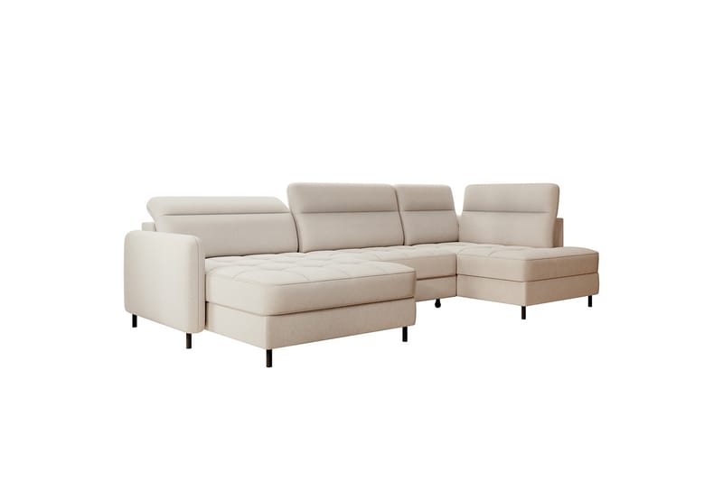 Soffa med Divan och Schäslong Berrto 5-sits - Beige - U-soffa