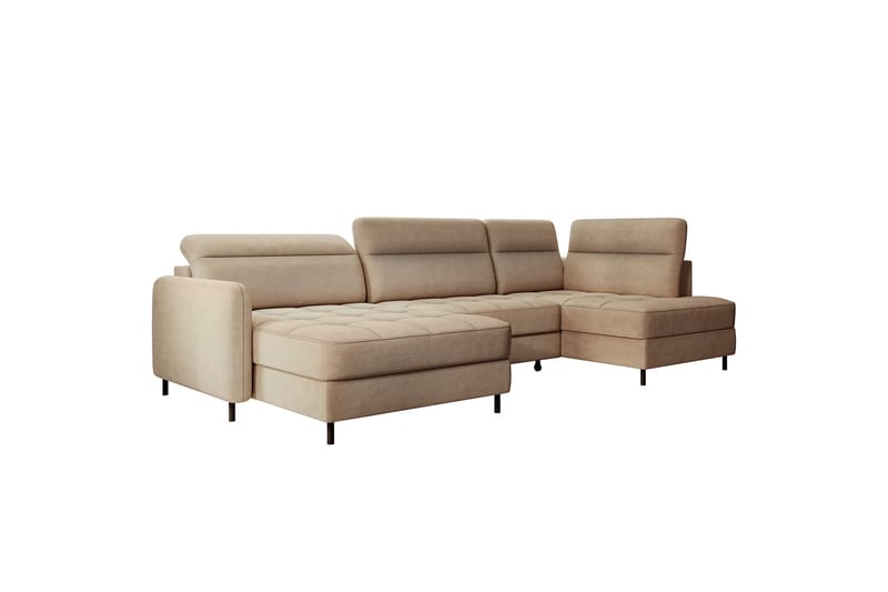 Soffa med Divan och Schäslong Berrto 5-sits - Beige - U-soffa