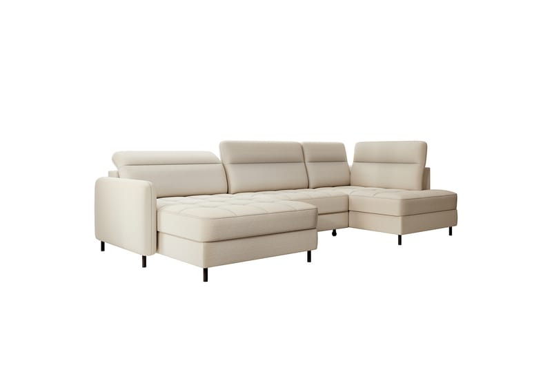 Soffa med Divan och Schäslong Berrto 5-sits - Beige - U-soffa