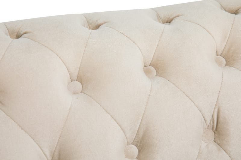 Soffgrupp Chester Deluxe 3-sits+Fåtölj+Fotpall Sammet - Beige - Möbler - Soffa - Soffgrupp - Howard soffgrupp