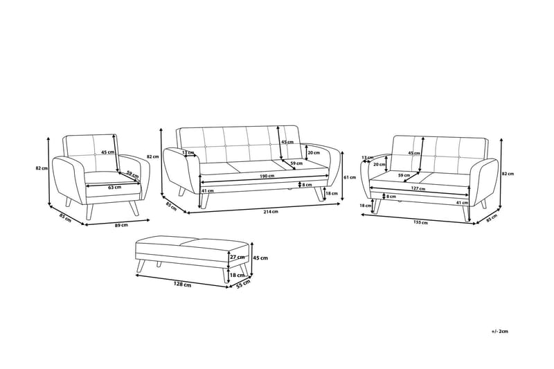 Soffgrupp 2 -Sits+2-Sits Florli - Grå - Möbler - Soffa - Soffgrupp