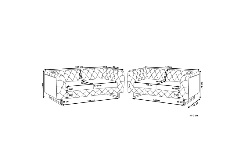 Soffgrupp 2-Sits+3-Sits Vissland - Grå - Möbler - Soffa - Soffgrupp