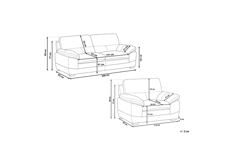 Soffgrupp 3-Sits+Fåtölj Horten - Brun - Möbler - Soffa - Soffgrupp