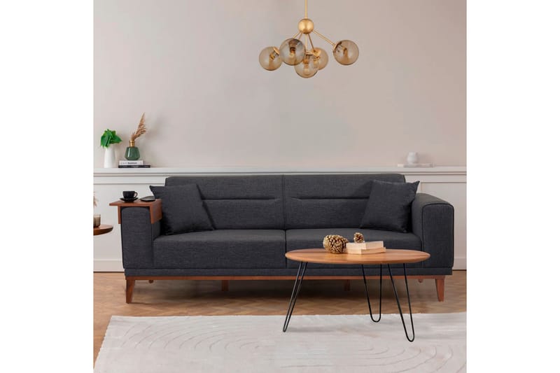 Soffgrupp Charlesbourg 3-sits Soffa + Fåtölj - Antracit - Möbler - Soffa - Soffgrupp