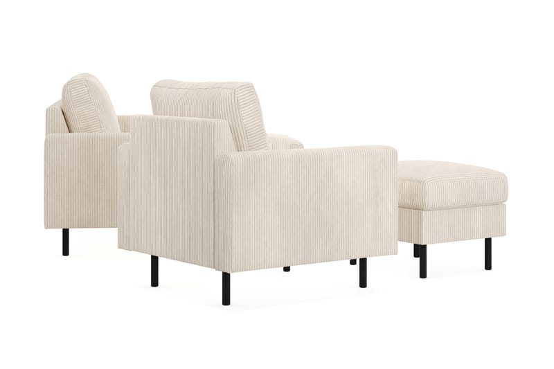 Soffgrupp Malley 3-sits+Fåtölj+Fotpall - Beige - Möbler - Soffa - Soffgrupp