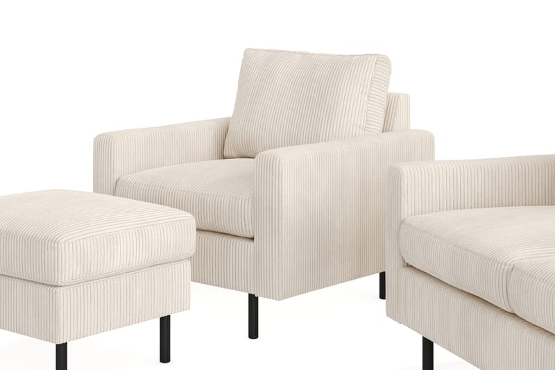 Soffgrupp Malley 3-sits+Fåtölj+Fotpall - Beige - Möbler - Soffa - Soffgrupp