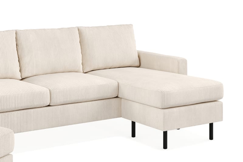 Soffgrupp Malley 3-sits m. Divan + Fåtölj+Fotpall - Beige - Möbler - Soffa - Soffgrupp