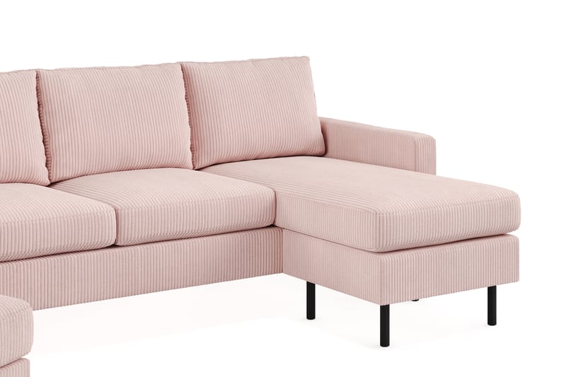 Soffgrupp Malley 3-sits m. Divan + Fåtölj+Fotpall - Rosa - Möbler - Soffa - Soffgrupp