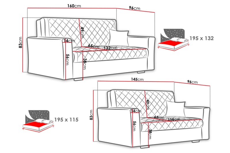 Soffgrupp Rutmönster Hedensö - Sammet/Svart - Möbler - Soffa - Soffgrupp