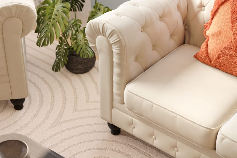 Soffgrupp Walton Lyx 3-sits+2-sits - Beige - Möbler - Soffa - Soffgrupp - Chesterfield soffgrupp