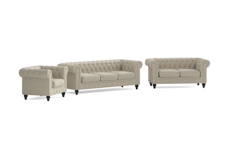 Soffgrupp Walton Lyx 3-sits+2-sits+Fåtölj - Beige - Möbler - Soffa - Soffgrupp - Soffgrupp 3 2 1