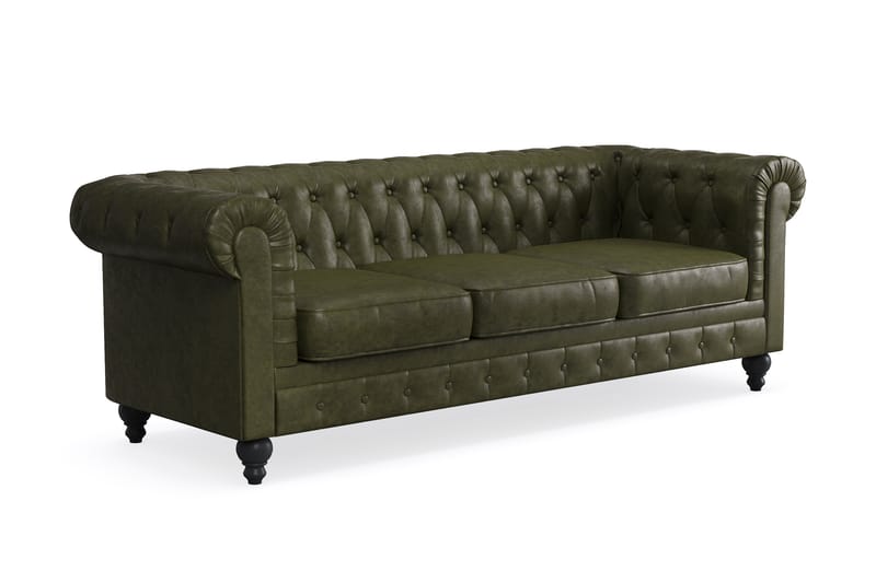 Soffgrupp Walton Lyx 3-sits+2-sits - Grön - Möbler - Soffa - Soffgrupp - Chesterfield soffgrupp