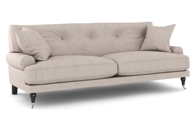 Soffgrupp Webber 2+1 Sammet - Beige|Krom - Möbler - Soffa - Soffgrupp - Howard soffgrupp