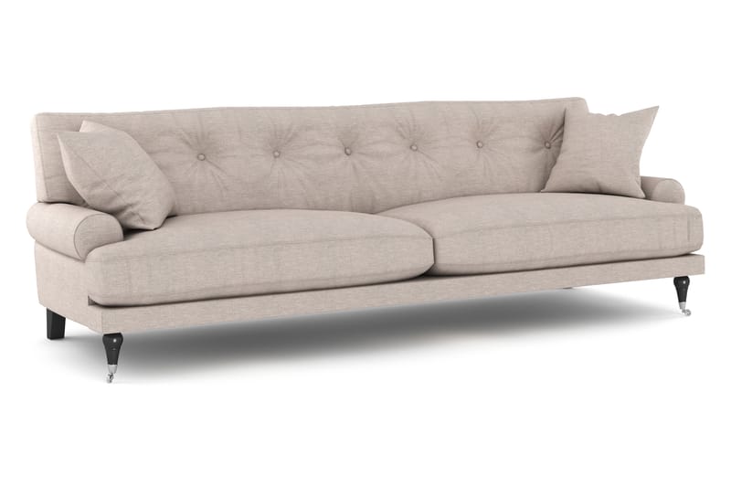 Soffgrupp Webber 3+1 Sammet - Beige|Krom - Möbler - Soffa - Soffgrupp - Howard soffgrupp