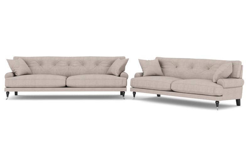 Soffgrupp Webber 3+2 Sammet - Beige|Krom - Möbler - Soffa - Soffgrupp - Howard soffgrupp