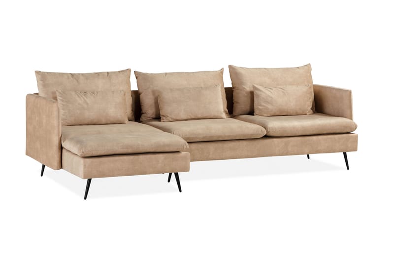 Svartvik Schäslongsoffa Vändbar Sammet Beige - Beige - Möbler - Soffa - Divansoffa & schäslongsoffa - 3 sits soffa med divan