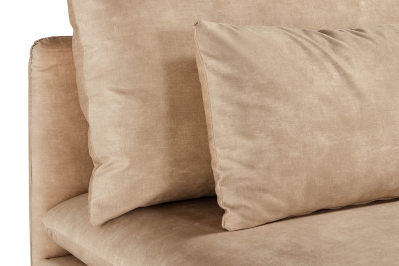 Svartvik Schäslongsoffa Vändbar Sammet Beige - Beige - Möbler - Soffa - Divansoffa & schäslongsoffa - 3 sits soffa med divan