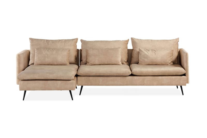 Svartvik Schäslongsoffa Vändbar Sammet Beige - Beige - Möbler - Soffa - Divansoffa & schäslongsoffa - 3 sits soffa med divan