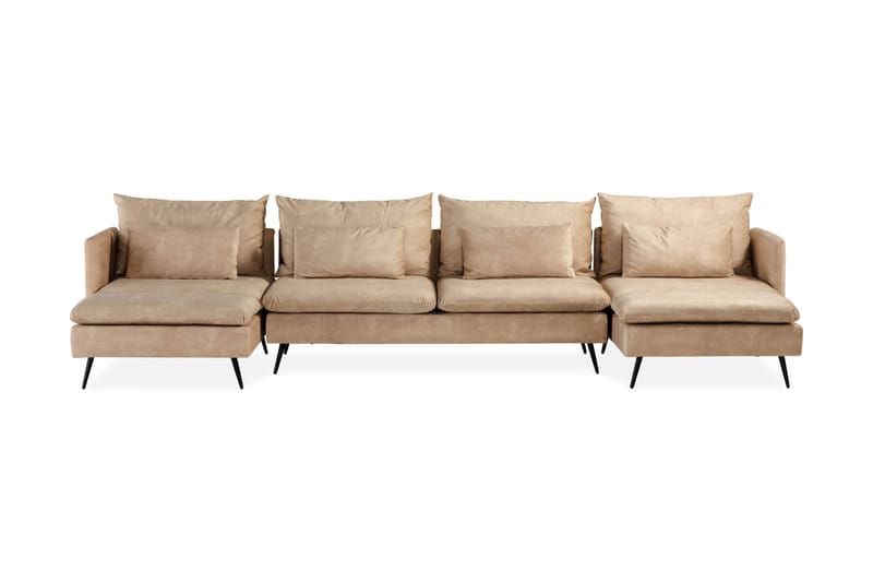 Svartvik U-Soffa Sammet Beige - Beige - Möbler - Soffa - U-soffa