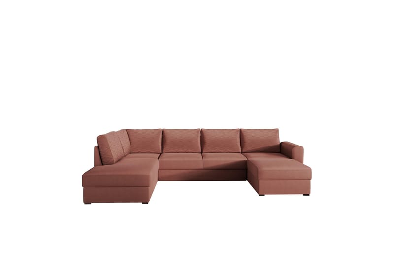 Taberk Soffa med Divan och Schäslong 4-sits - Rosa/Brun - Möbler - Soffa - Divansoffa & schäslongsoffa - 4 sits soffa med divan