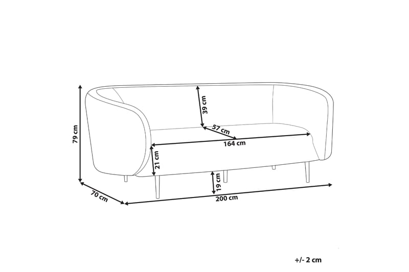 Tuka Soffa 3-sits - Beige/Svart/Grå - Möbler - Soffa - 3 sits soffa