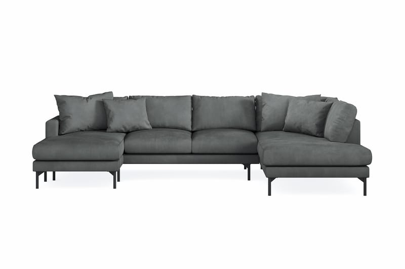5-sits U-Soffa Armunia - Grå - 2 sits soffa med divan - 4 sits soffa med divan - Sammetssoffa - Skinnsoffa - 3 sits soffa med divan - U-soffa