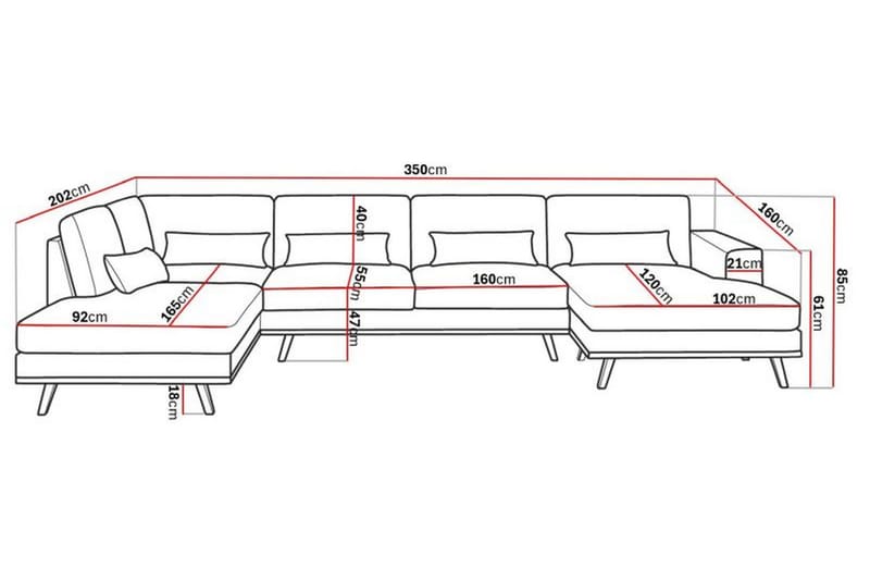 U-soffa Haga - Beige/Ek - Möbler - Soffa - U-soffa