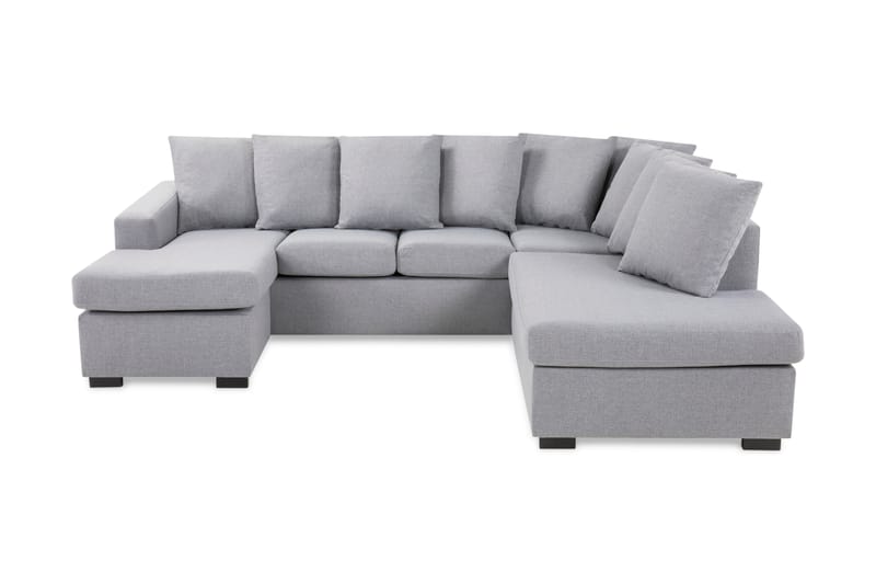 U-soffa Nevada Small Divan Vänster inkl Kuvertkuddar - Ljusgrå - 2 sits soffa med divan - 4 sits soffa med divan - Sammetssoffa - Skinnsoffa - 3 sits soffa med divan - U-soffa