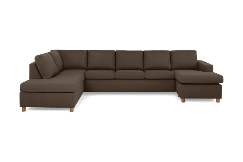 U-soffa Nevada XL Divan Höger - Brun - 2 sits soffa med divan - 4 sits soffa med divan - Sammetssoffa - Skinnsoffa - 3 sits soffa med divan - U-soffa