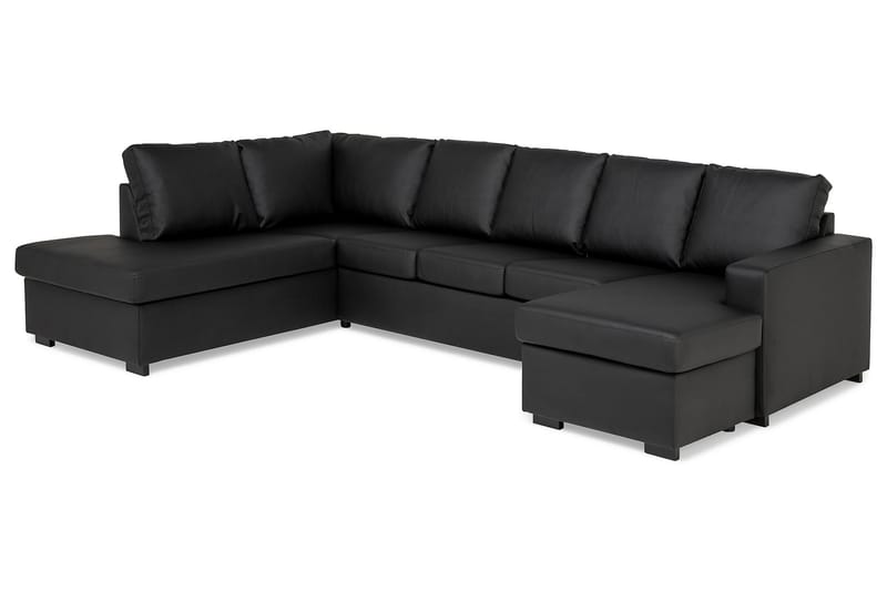 U-soffa Nevada XL Divan Höger - Svart Konstläder - 2 sits soffa med divan - 4 sits soffa med divan - Sammetssoffa - Skinnsoffa - 3 sits soffa med divan - U-soffa