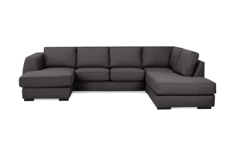 U-soffa Ontario med Divan Vänster - Mörkgrå - 2 sits soffa med divan - 4 sits soffa med divan - Sammetssoffa - Skinnsoffa - 3 sits soffa med divan - U-soffa