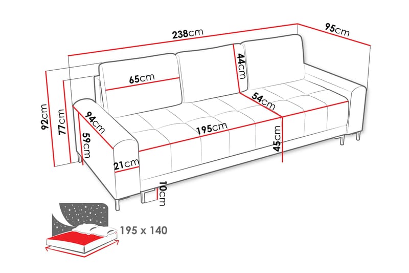 Vilshult Soffa 3-sits - Beige - Möbler - Soffa - 3 sits soffa