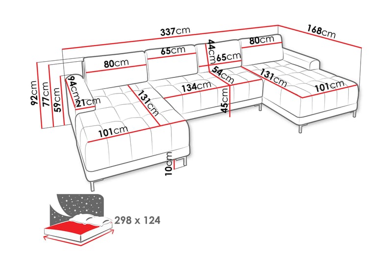 Vilshult Soffa Dubbeldivan 4-sits - Beige - Möbler - Soffa - U-soffa