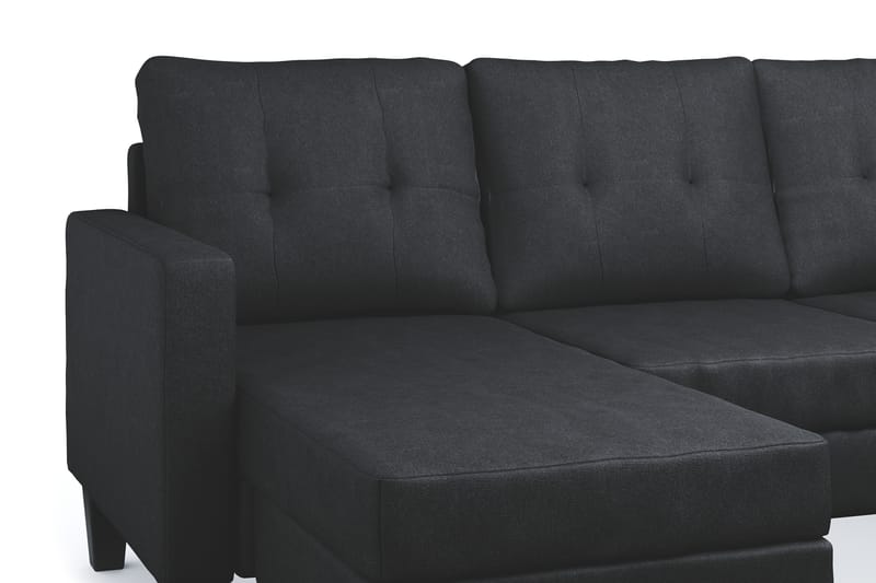 Vislanda 5-sits Soffa med Dubbeldivan - Svart - Möbler - Soffa - U-soffa