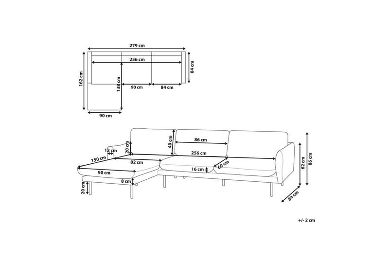 Woodal Hörnsoffa 4-sits - Grå/Svart - Möbler - Soffa - Hörnsoffa