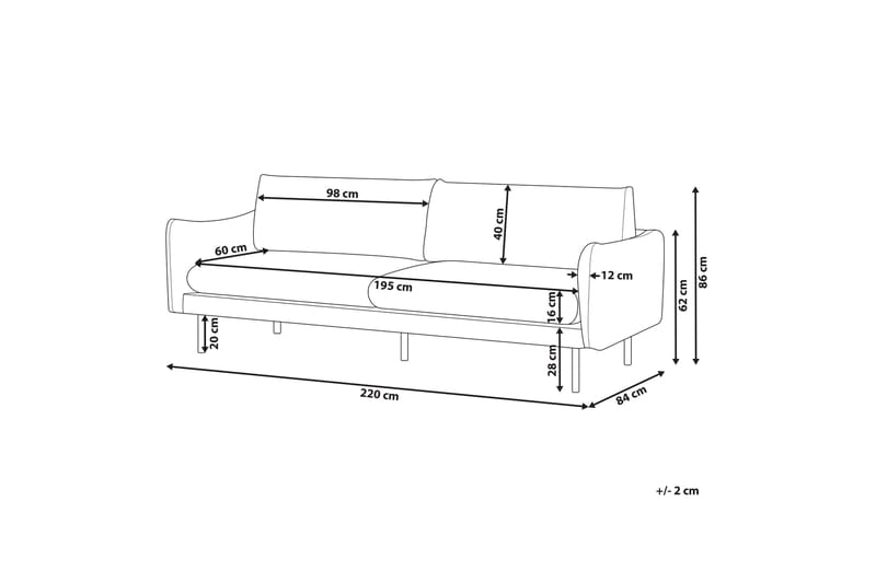 Woodal Soffa 3-sits - Beige/Svart - Möbler - Soffa - 3 sits soffa