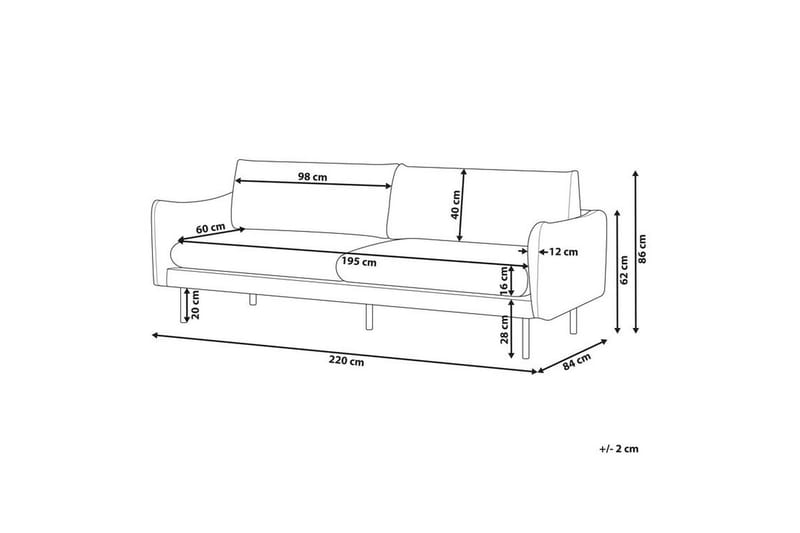 Woodal Soffa 3-sits - Grå/Svart - Möbler - Soffa - 3 sits soffa