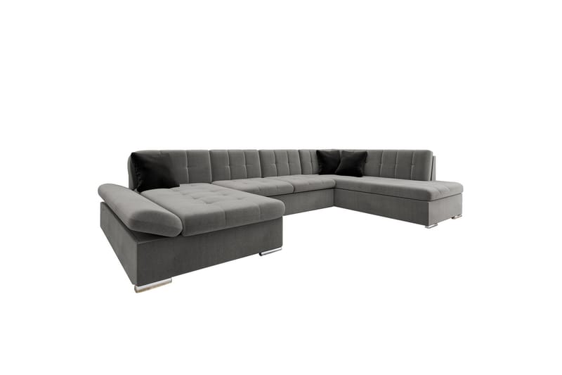 Zumar Soffa med Divan och Schäslong 4-sits - Grå/Svart - Möbler - Soffa - Divansoffa & schäslongsoffa - 4 sits soffa med divan