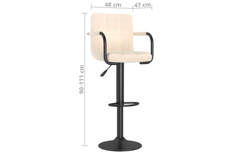 Barstolar 2 st gräddvit tyg - Vit - Möbler - Fåtölj & stolar - Barstol & barpall