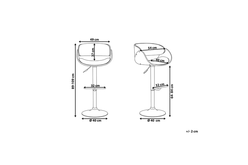 Barstol Baku 49 cm - Svart - Barstol & barpall