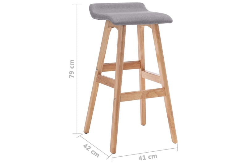 Barstolar 2 st ljusgrå tyg - Grå - Möbler - Fåtölj & stolar - Barstol & barpall