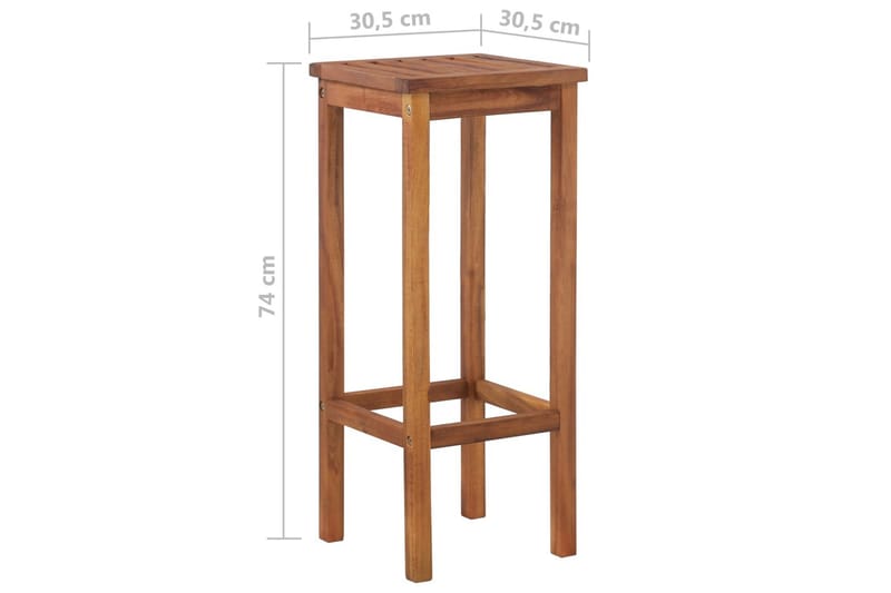 Barstolar 2 st massivt akaciaträ - Brun - Möbler - Fåtölj & stolar - Barstol & barpall