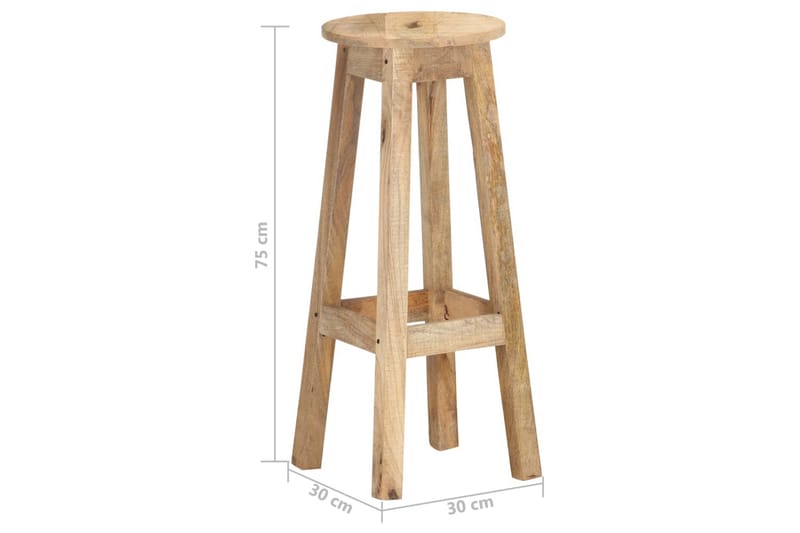Barstolar 2 st massivt mangoträ - Brun - Möbler - Fåtölj & stolar - Barstol & barpall