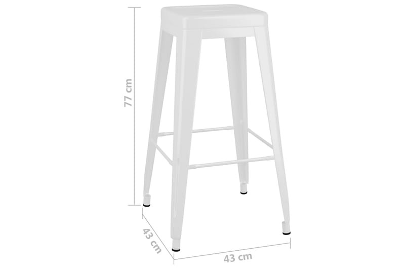 Barstolar 2 st stapelbara vit metall - Vit - Möbler - Fåtölj & stolar - Barstol & barpall