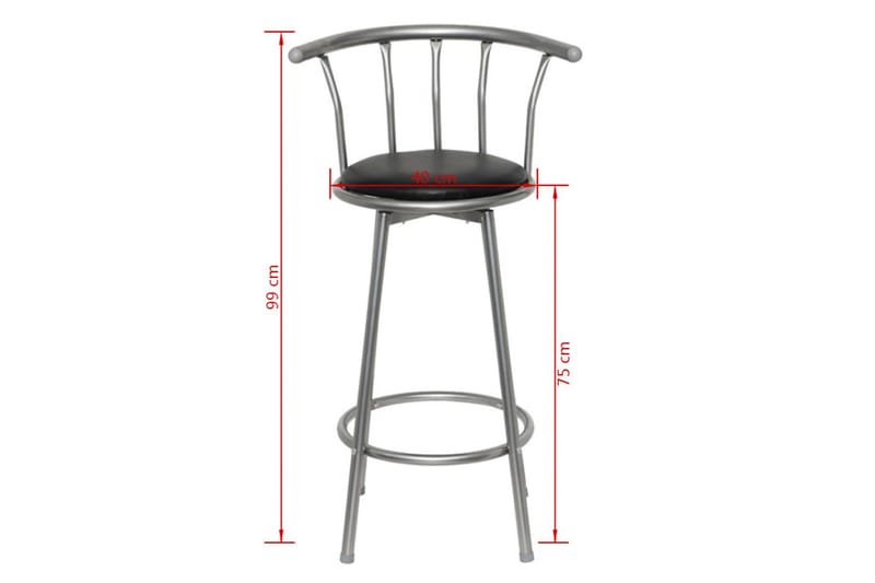 Barstolar 2 st svart konstläder - Svart - Möbler - Fåtölj & stolar - Barstol & barpall