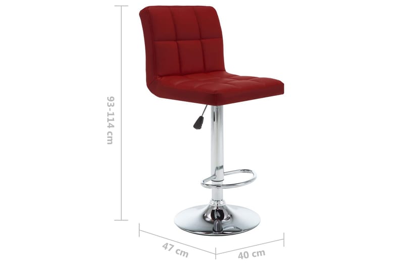 Barstolar 2 st vinröd konstläder - Röd - Möbler - Fåtölj & stolar - Barstol & barpall