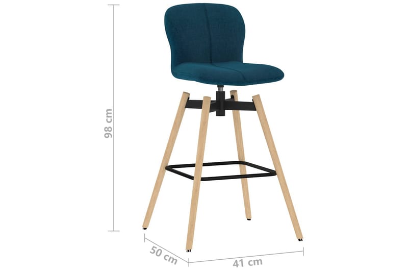 Snurrbara barstolar 2 st blå tyg - Möbler - Fåtölj & stolar - Barstol & barpall