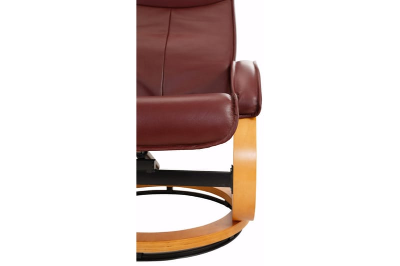 Recliner|Ottoman Paprika Red Genuine Läder |Bokfan - Röd - Möbler - Fåtölj & stolar - Fåtölj - Biofåtölj & reclinerfåtölj