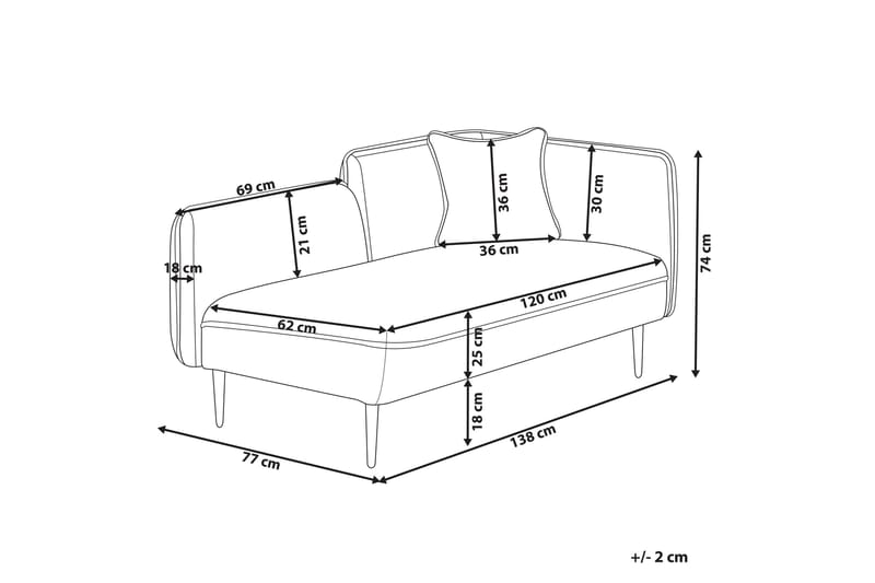 Toyoki Schäslong 138 cm Höger - Svart/Grön - Möbler - Fåtölj & stolar - Fåtölj - Liggfåtölj